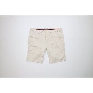 Vintage Y2K Hollister Womens 7 Faded Babydoll Stretch Chino Shorts Beige Khaki